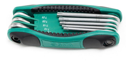 Jogo De Chaves Torx T9 A T40 Furo Guia Tipo Canivete Sata