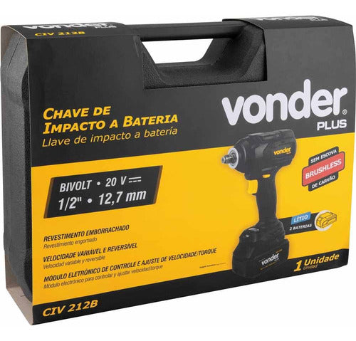 chave impacto vonder 1/2 20v bivolt civ212b plus