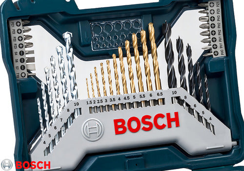 kit de pontas e brocas em titânio bosch x-line 70 peças