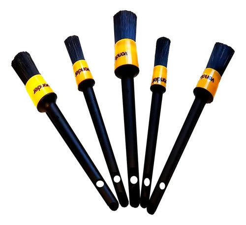 Pinceis P/ Detalhamento Automotivo C/ 5 Peças Vonder