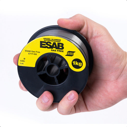 arame para solda mig uso sem gás 0,8mm 1kg - esab gas free