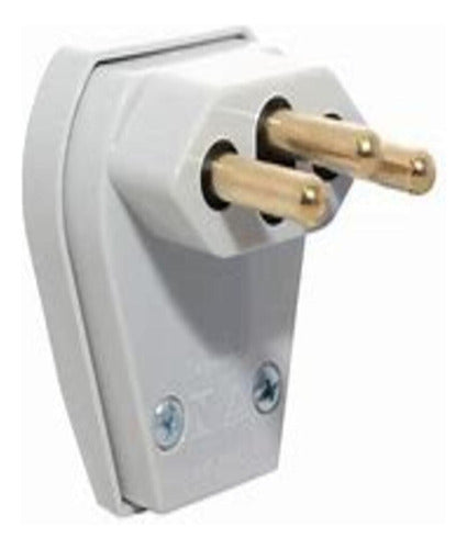 plug macho 90° com prensa cabo 2p+t 20a cinza 1482 - fame
