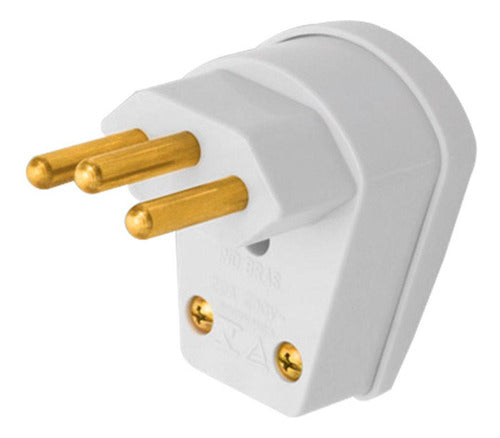 plug macho 90° com prensa cabo 2p+t 20a cinza 1482 - fame