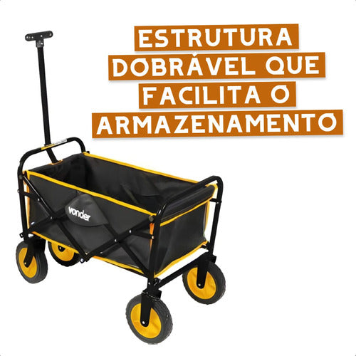 Carrinho Para Carga Dobrável 60kg Vonder Amarelo E Preto Amarelo/preto