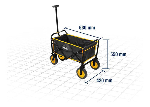 carrinho para carga dobrável 60kg vonder amarelo e preto amarelo/preto