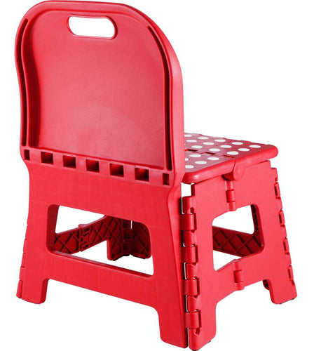 banqueta plástica dobrável vermelha 220 mm encosto vonder