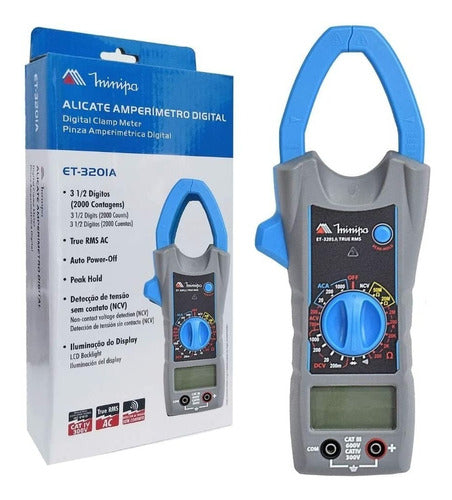 multímetro alicate digital minipa et-3201a cat 4 300v