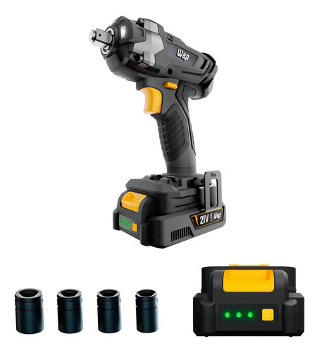 Chave De Impacto A Bateria 21v Encaixe 1/2pol C/ Bateria Wap - Cinza-escuro - 60 - 127/220V