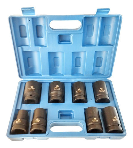 kit soquete médio de impacto 1 pol 19 a 41 mm 8 peças bremen