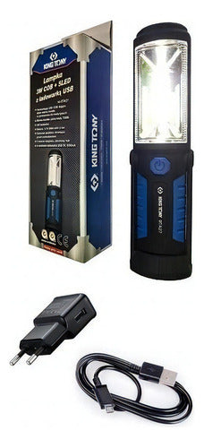 lanterna c/ bateria recarregavel led 3w king tony 9ta27