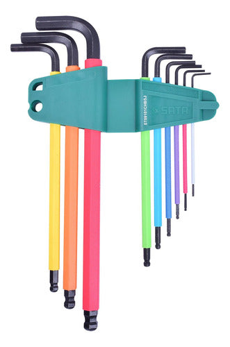 Jogo De Chave Allen Colorido 9 Peças Sata Aço Cromo Vanádio