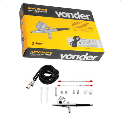 Aerógrafo Com Acessórios 13 Pcs Vonder 6220013000 Prateado