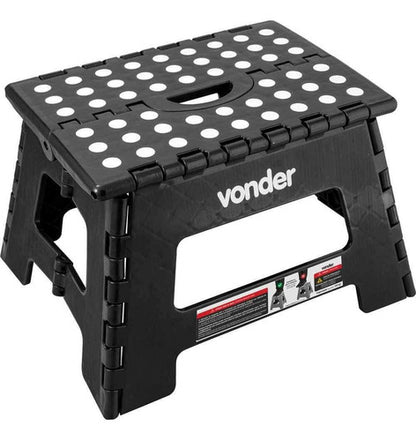 Banqueta Plástica Multiuso Dobrável 220mm Vonder Preta