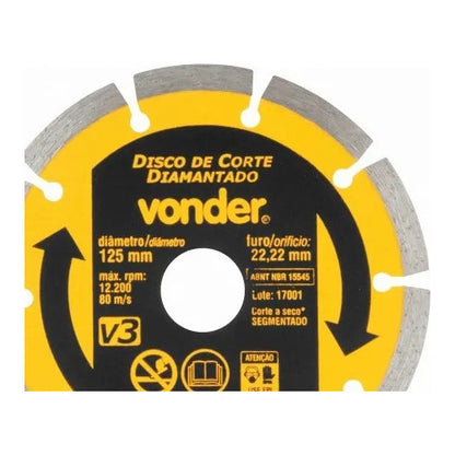 Disco Corte Diamantado Segmentado 125mm V3 P/ Mármore Vonder