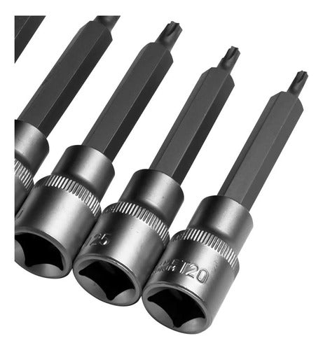 Jogo Soquete Ponta Torx Longo 1/2 7pcs T20 A T55 Vip