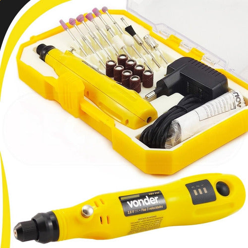 micro retífica à bateria com 24 acessórios mbv 036 vonder 50 hz/60 hz