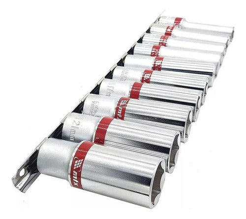Mtx Jogo Soquetes Longos 3/8 Sext 8 A 19mm 10pcs Cr-v 135919
