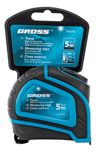 Trena Curta 5m 25mm Mm E Pol Fita Metal Automatica Gross