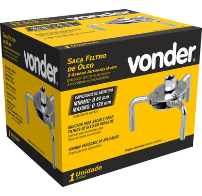 Saca Filtro De Óleo 3 Garras 64 A 120 Mm Vonder Universal