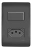 Interruptor Simples 10a Tomada 2p+t 20a Habitat Black Fame