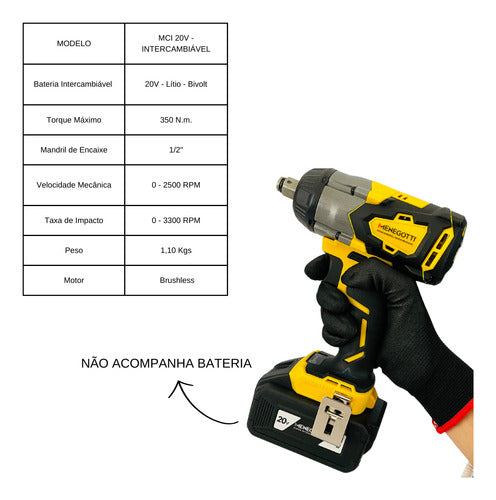 Chave Impacto Menegotti Mci - 20 C/motor Brushless 127v 220v