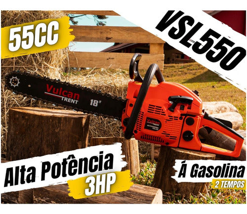 Motosserra Profissional A Gasolina 55cc 3,0hp Sabre18 Vulcan