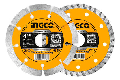 Jogo De Discos Diamantados 8 Unidades Ingco Segmentado+turbo