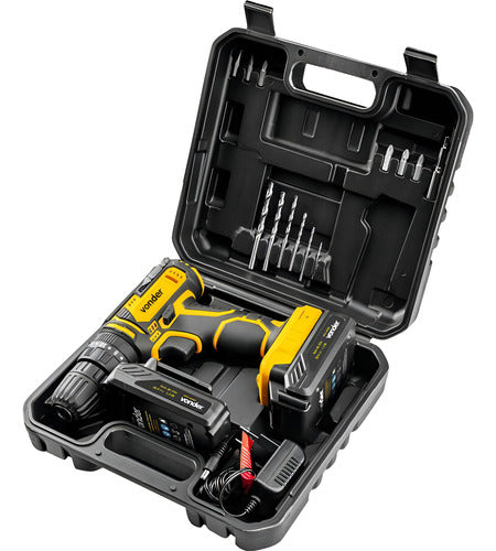 Parafusadeira Furadeira Impacto Pfv020i Vonder 2 Baterias - Amarelo - 50 Hz/60 Hz - 127/220V