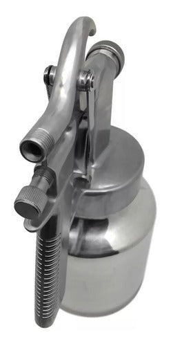 Pistola De Tinta Baixa Pressão Ar Direto 1000ml Aluminio Cor Prata