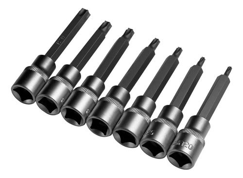 Jogo Soquete Ponta Torx Longo 1/2 7pcs T20 A T55 Vip