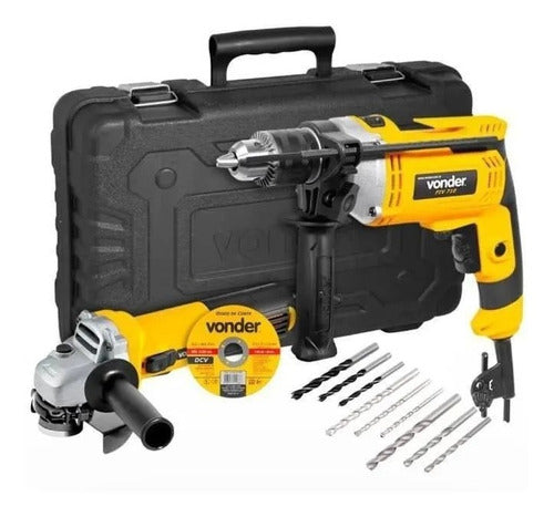kit esmerilhadeira 4.1/2 750w e furadeira 1/2  710w vonder
