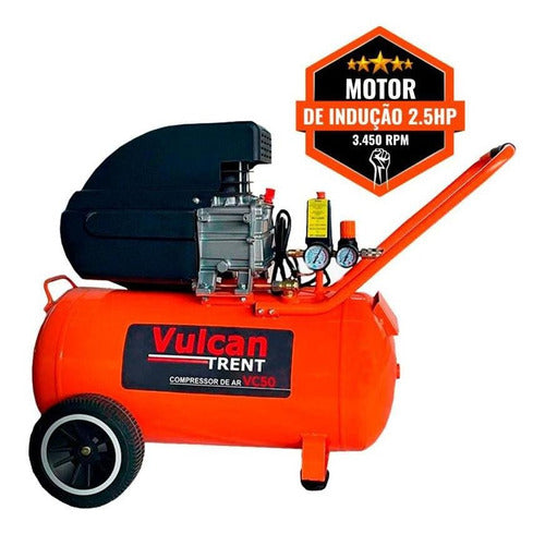 Compressor De Ar Elétrico Portátil Vulcan Trent Vc50 50l 2.5hp 220v 60hz Laranja