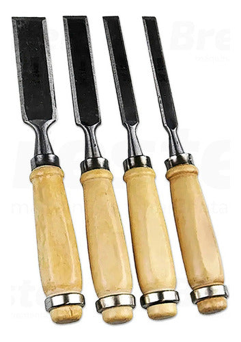 kit jogo formão profissional entalhar esculpir madeira 4 pçs