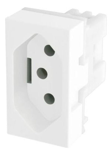 Conjunto 2 Tomadas 10a 4x2 Evidence Fame Branca Branco