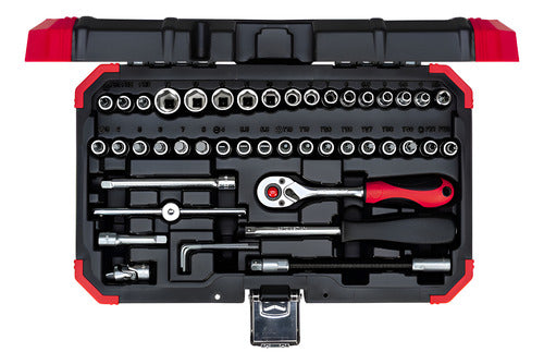 jogo soquete sextavado 1/4'' 4 a 14mm gedore red 46 peças