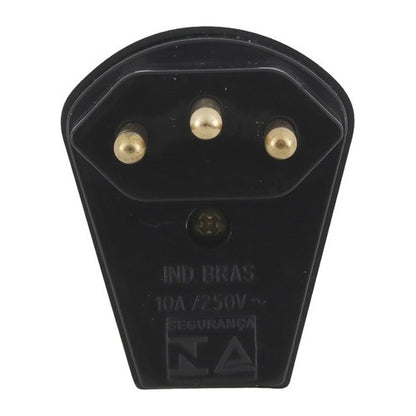 Plug Macho 2p+t 90graus Preto Fame Pino Maciço