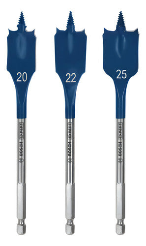 kit broca chata encaixe hexagonal 1/4 20/22/25mm speed bosch