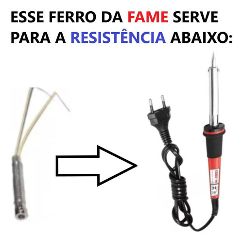 ferro de solda com suporte pro 70w 220v fame inmetro