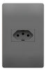 Tomada 2p+t 10a 250v Horizontal 4x2 Habitat Onix Fame Cinza