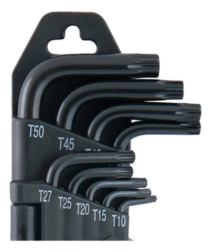 Jogo Chave Hexalobular 9pçs T10/t50 Longa Vonder C/furo Guia