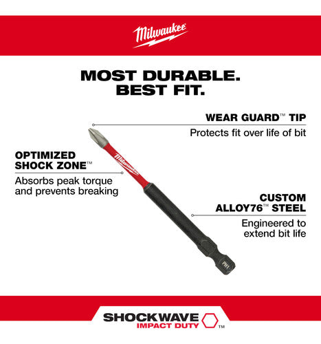 Bit Philips Ph2 X 89mm C/ 5pç - 48-32-4564 - Milwaukee
