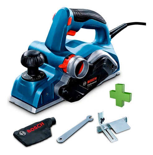 plaina bosch gho 700 700w 2 lâminas e coletor de pó azul 220v