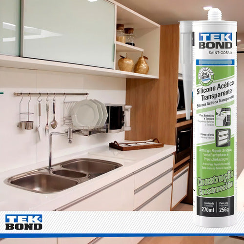 Adesivo Silicone Acético 256g Construção Tekbond Transparent