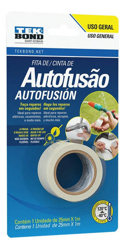 Fita Tekbond Autofusión Transparente 25mm X 1m