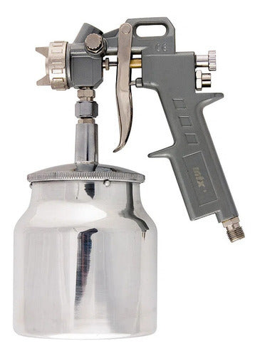 pistola de pintura alta pressão bico 1.2/1.5/1.8mm 1l stels prata