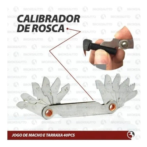 jogo de machos e tarrachas 40 peças vip industrial
