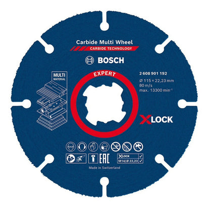 Disco De Corte X Lock Carbide Multi-wheel 115 Mm Bosch Azul