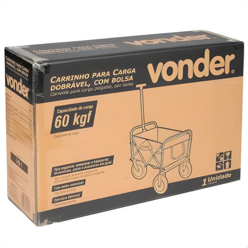 carrinho para carga dobrável 60kg vonder amarelo e preto amarelo/preto