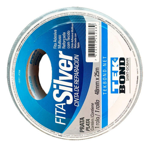 fita silver tape tekbond 48mm x 25m prata