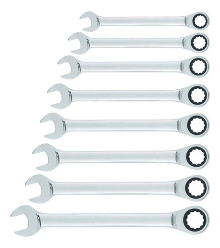 jogo de chaves combinada 8 a 19mm com catraca 8 peças stels